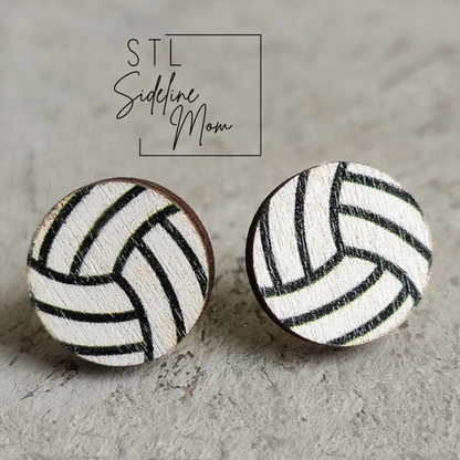 Stud Earrings-Baseball-Basketball-Football-Soccer-Volleyball