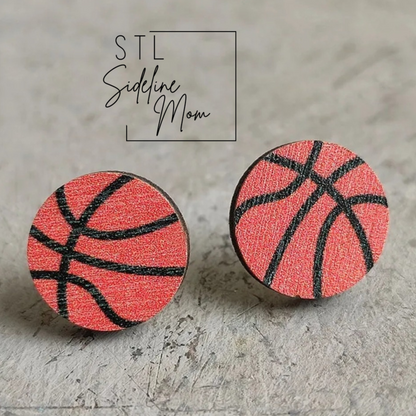 Stud Earrings-Baseball-Basketball-Football-Soccer-Volleyball