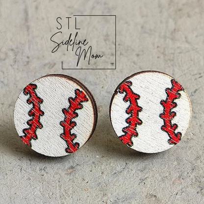 Stud Earrings-Baseball-Basketball-Football-Soccer-Volleyball