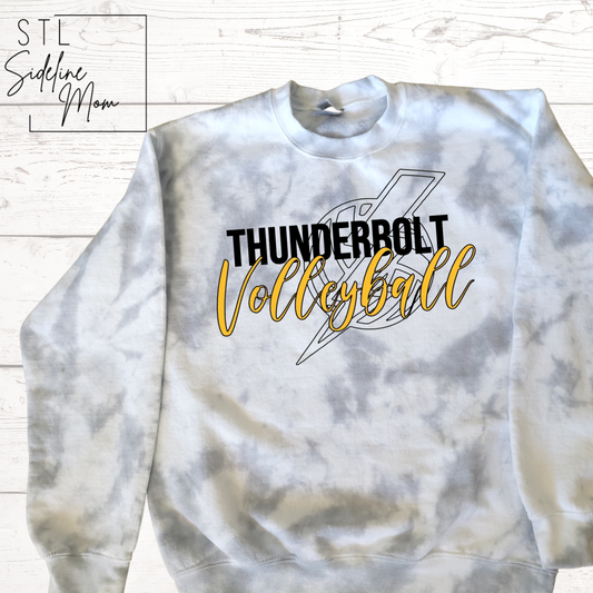 Thunderbolt Volleyball Tie-Dye Crewneck