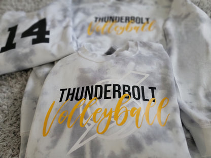 Thunderbolt Volleyball Tie-Dye Crewneck