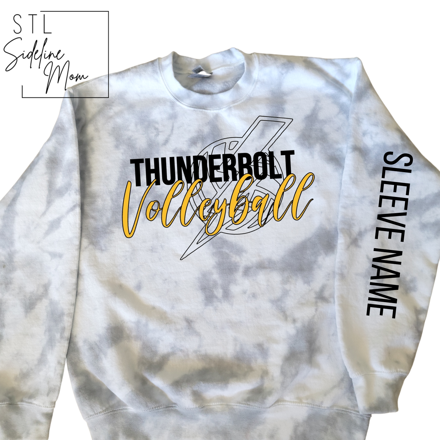 Thunderbolt Volleyball Tie-Dye Crewneck
