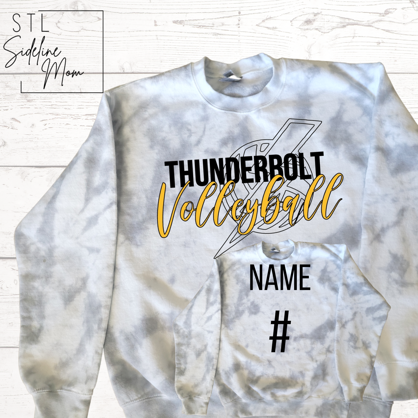 Thunderbolt Volleyball Tie-Dye Crewneck